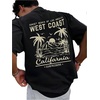 image:imageGORGLITTER Mens Vintage Graphic TShirt Oversized Crewneck Short Sleeve Tee Retro Print Casual Summer Streetwear TopBlack Tropical  Letter