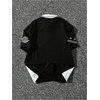image:imageGORGLITTER Mens Y2K Graphic Tee Quarter Zip Color Block Short Sleeve Rave Boxy Collared Golf T Shirt StreetwearBlack and White