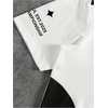 image:imageGORGLITTER Mens Y2K Graphic Tee Quarter Zip Color Block Short Sleeve Rave Boxy Collared Golf T Shirt StreetwearBlack and White Letter