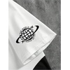 image:imageGORGLITTER Mens Y2K Graphic Tee Quarter Zip Color Block Short Sleeve Rave Boxy Collared Golf T Shirt StreetwearBlack and White Letter