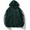 image:imageGORGLITTER Mens Y2K Graphic Zip Up Hoodie Streetwear Oversized SweatshirtDark Green