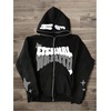 image:imageGORGLITTER Mens Y2K Hoodies Zip Up Graphic Jacket Hooded SweatshirtsBlack
