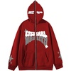 image:imageGORGLITTER Mens Y2K Hoodies Zip Up Graphic Jacket Hooded SweatshirtsRed