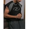 image:imageGORGLITTER Mens Y2k Cropped Tank Top Sleeveless Boxy Crop Tee StreetwearBlack Colorblock