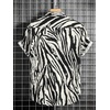 image:imageGORGLITTER Mens Zebra Print Shirt Y2k Button Up Animal Leopard Print TopsBlack
