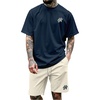 image:imageGORGLITTER Mens 2 Piece Outfits Embroidery Graphic T Shirt and Shorts SetsDark Blue
