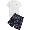 White and Navy Blue Leaf