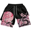 image:imageGORGLITTER Mens 2 in 1 Anime Graphic Gym Shorts Basketball Workout ShortsBlack and Pink