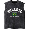 image:imageGORGLITTER Mens Brazil Shirt Graphic Tees Crop Top Sleeveless Summer TanksBlack