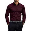 image:imageGORGLITTER Mens Business Dress Shirts Button Up Long Sleeve Formal ShirtBurgundy