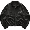 image:imageGORGLITTER Mens Button Down Cropped Shirts Striped Long Sleeve Crop TopsBlack