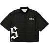 image:imageGORGLITTER Mens Button Up Cropped Shirt Boxy Y2K Cool Streetwear Crop TopBlack
