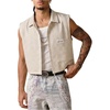 image:imageGORGLITTER Mens Cropped Shirt Button Up Sleeveless Boxy Y2K Vest TopsApricot