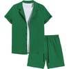 image:imageGORGLITTER Mens Cruise Vacation Outfits 2 Piece Causal Summer Shorts SetsSolid Green