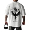 image:imageGORGLITTER Mens Drop Shoulder TShirts Graphic Printed Tees Streetwear TopWhite Compass  Eagle