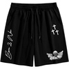 image:imageGORGLITTER Mens Graphic Shorts Y2K Basketball Baggy Cool Rave Drawstring Waist Vintage Track Gym Running Workout ShortsBlack Drawstring