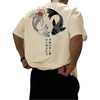 image:imageGORGLITTER Mens Japanese Graphic Tshirts Oversized Drop Shoulder T ShirtApricot Fish  Letter