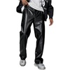 image:imageGORGLITTER Mens Leather Pants Baggy Western Concert Cowboy Rodeo OutfitsBlack