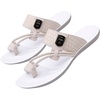 image:imageGORGLITTER Mens Leather Sandals Slides Beach Round Flip Flops SlippersBeige