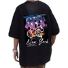 image:imageGORGLITTER Mens Oversized Graphic T Shirts Short Sleeve Drop Shoulder TeeBlack Bear and Slogan