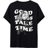 image:imageGORGLITTER Mens Oversized Graphic T Shirts Short Sleeve Drop Shoulder TeeBlack Floral  Slogan