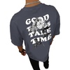 Dark Grey Floral & Slogan