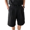 image:imageGORGLITTER Mens Pleated Shorts Wide Leg Business Casual Dress ShortsBlack