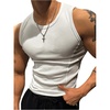 image:imageGORGLITTER Mens Ribbed Tank Top Undershirt Sleeveless Workout Muscle ShirtWhite