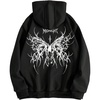 image:imageGORGLITTER Mens Y2K Graphic Zip Up Hoodie Streetwear Oversized SweatshirtBlack Letter
