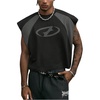 image:imageGORGLITTER Mens Y2k Cropped Tank Top Sleeveless Boxy Crop Tee StreetwearBlack Colorblock