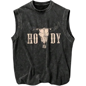 image:imageGORGLITTER Mens Brazil Shirt Graphic Tees Crop Top Sleeveless Summer TanksBlack Bull
