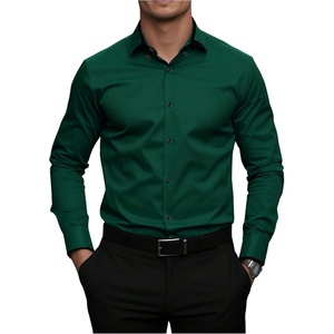 image:imageGORGLITTER Mens Business Dress Shirts Button Up Long Sleeve Formal ShirtDark Green