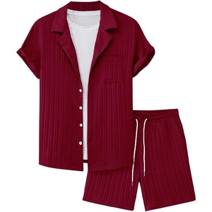 image:imageGORGLITTER Mens Cruise Vacation Outfits 2 Piece Causal Summer Shorts SetsBurgundy