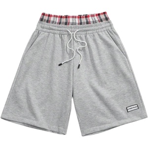 image:imageGORGLITTER Mens Double Waisted Baggy Plaid Y2K Basketball Gym Track ShortsGrey