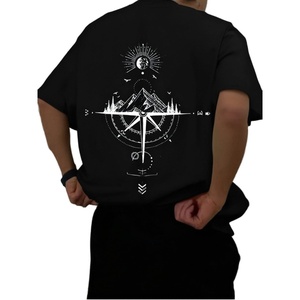 image:imageGORGLITTER Mens Drop Shoulder TShirts Graphic Printed Tees Streetwear TopBlack