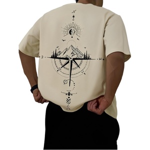 image:imageGORGLITTER Mens Drop Shoulder TShirts Graphic Printed Tees Streetwear TopKhaki