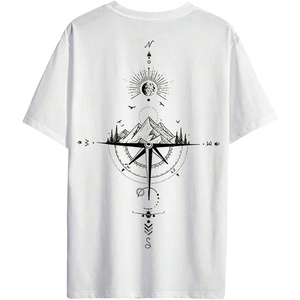 image:imageGORGLITTER Mens Drop Shoulder TShirts Graphic Printed Tees Streetwear TopWhite