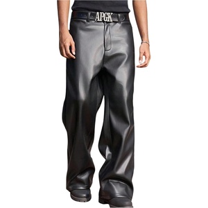 image:imageGORGLITTER Mens Leather Pants Baggy Western Concert Cowboy Rodeo OutfitsIron Black