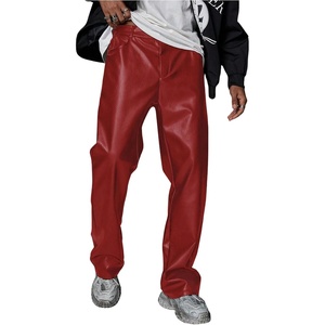 image:imageGORGLITTER Mens Leather Pants Baggy Western Concert Cowboy Rodeo OutfitsRed