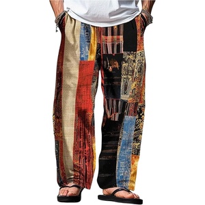 image:imageGORGLITTER Mens Patchwork Print Hippie Pants Baggy Comfy Colorful PantsMulticolor