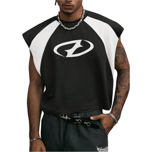 image:imageGORGLITTER Mens Y2k Cropped Tank Top Sleeveless Boxy Crop Tee StreetwearBlack