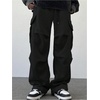 image:imageGORGLITTER Mens Baggy Cargo Sweatpants Oversized Sweat Pants Fall OutfitsBlack