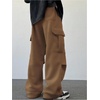 image:imageGORGLITTER Mens Baggy Cargo Sweatpants Oversized Sweat Pants Fall OutfitsCoffee Brown