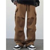 image:imageGORGLITTER Mens Baggy Cargo Sweatpants Oversized Sweat Pants Fall OutfitsCoffee Brown
