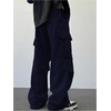 image:imageGORGLITTER Mens Baggy Cargo Sweatpants Oversized Sweat Pants Fall OutfitsDark Blue