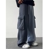 image:imageGORGLITTER Mens Baggy Cargo Sweatpants Oversized Sweat Pants Fall OutfitsDark Grey Solid