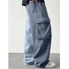 image:imageGORGLITTER Mens Baggy Cargo Sweatpants Oversized Sweat Pants Fall OutfitsDark Grey Solid