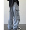 image:imageGORGLITTER Mens Baggy Cargo Sweatpants Oversized Sweat Pants Fall OutfitsLight Grey