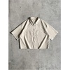image:imageGORGLITTER Mens Button Up Cropped Shirt Boxy Short Sleeve Streetwear TopsApricot