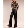 image:imageGORGLITTER Mens Crop Going Out Tops Y2K Sheer Mesh Long Sleeve Party ShirtBlack and Gold